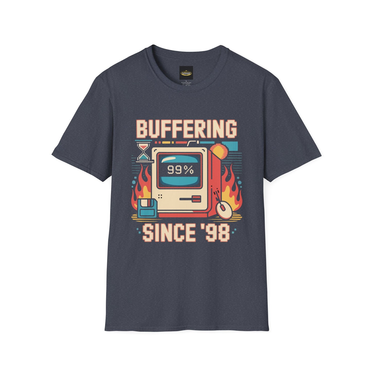 T-Shirt — "Buffering Since '98" Retro Computer Vintage Tech Tee