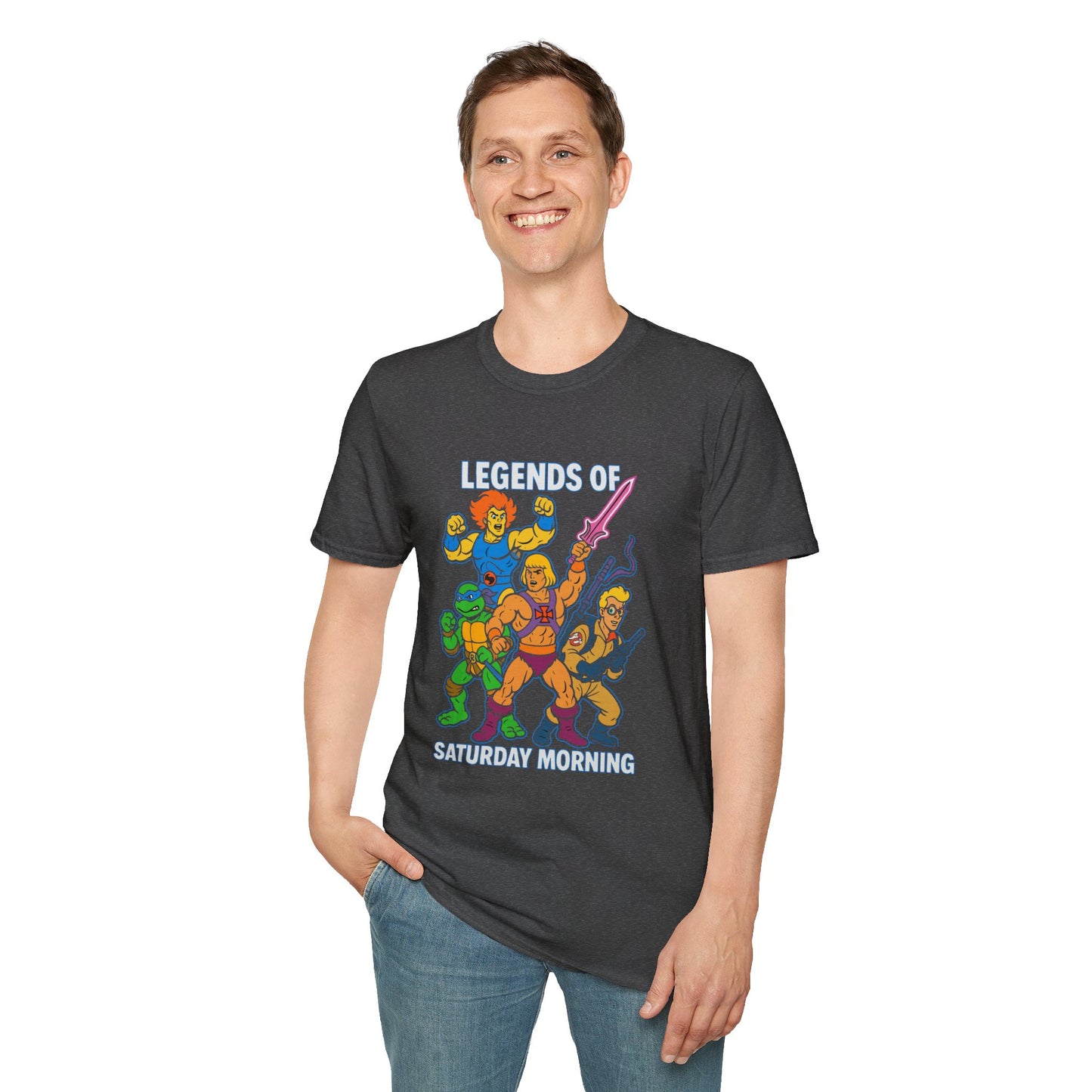 Retro Cartoon Legends Unisex Tee with Lion-O, He-Man, Ghost Busters & Ninja Turtles