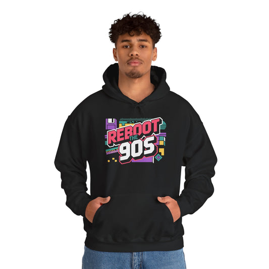 Retro 'Reboot the 90s' Hoodie — Vintage 90s Graphic Pullover